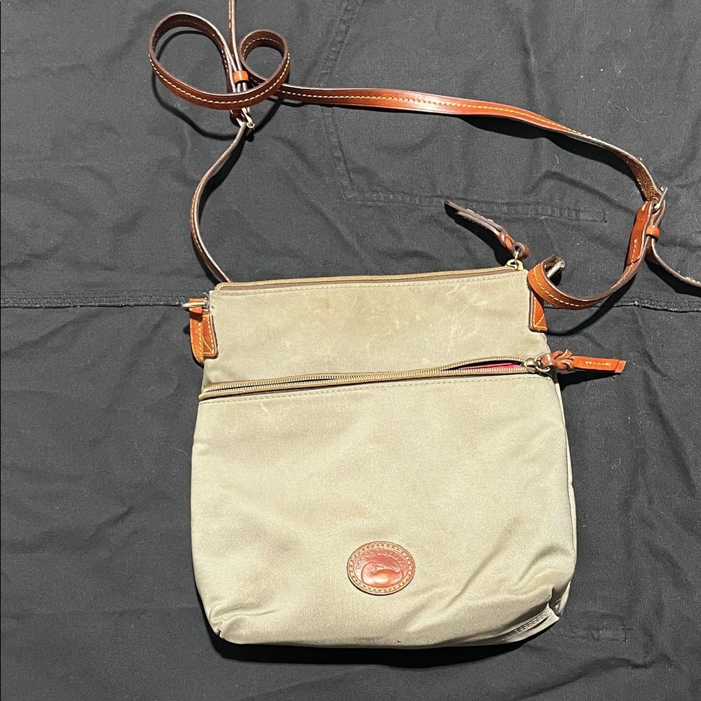 Dooney Bourke Beige Crossbody Bag with Brown Accents